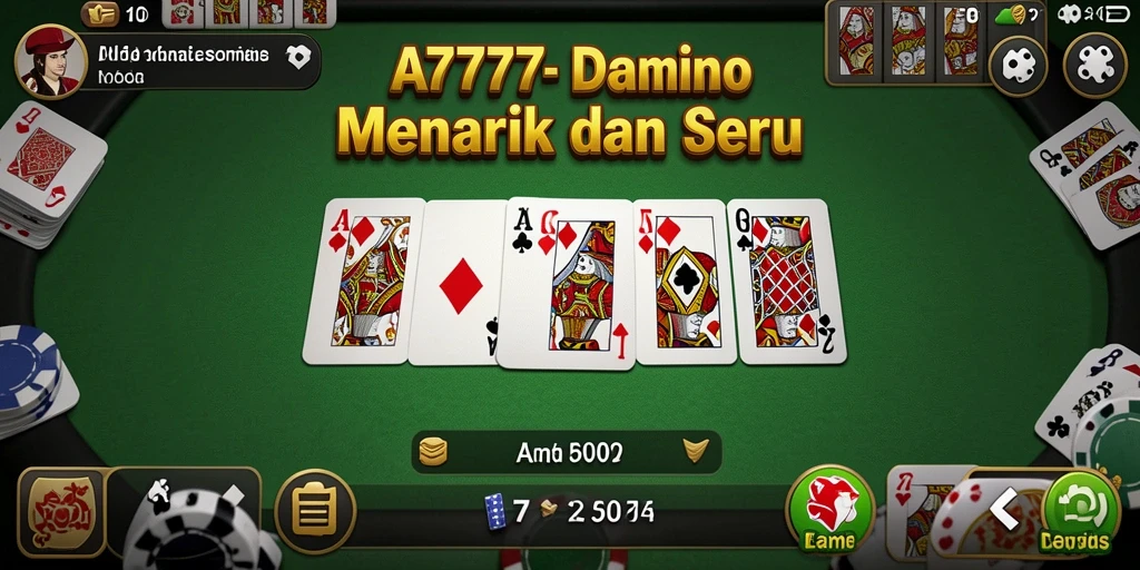 Tampilan gameplay A7777 dengan suasana permainan Domino yang seru.