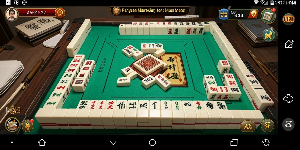 Tampilan utama gameplay AA62 yang menampilkan ubin Mahjong yang menarik.