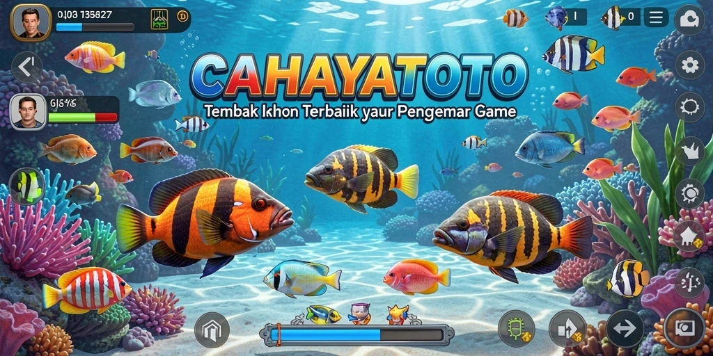 Tampilan gameplay seru CAHAYATOTO dengan aksi Tembak Ikan yang mendebarkan.