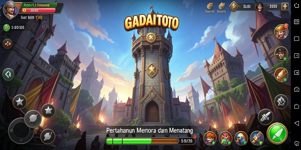 Gameplay seru GADAITOTO dalam pertahanan menara yang menantang.