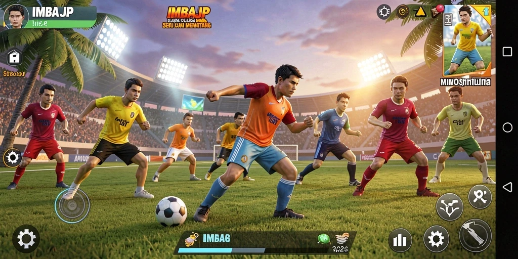 Tampilan menarik dari gameplay olahraga IMBAJP yang menyenangkan.