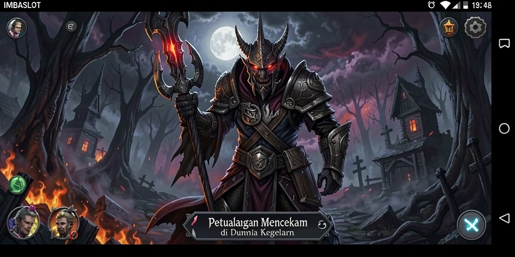 Screenshot gameplay IMBASLOT menampilkan suasana mencekam dan menakutkan.