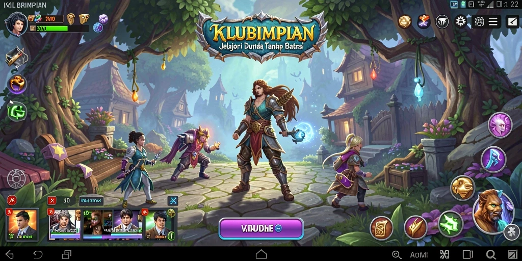 Gameplay seru di KLUBIMPIAN dengan pertarungan epik.