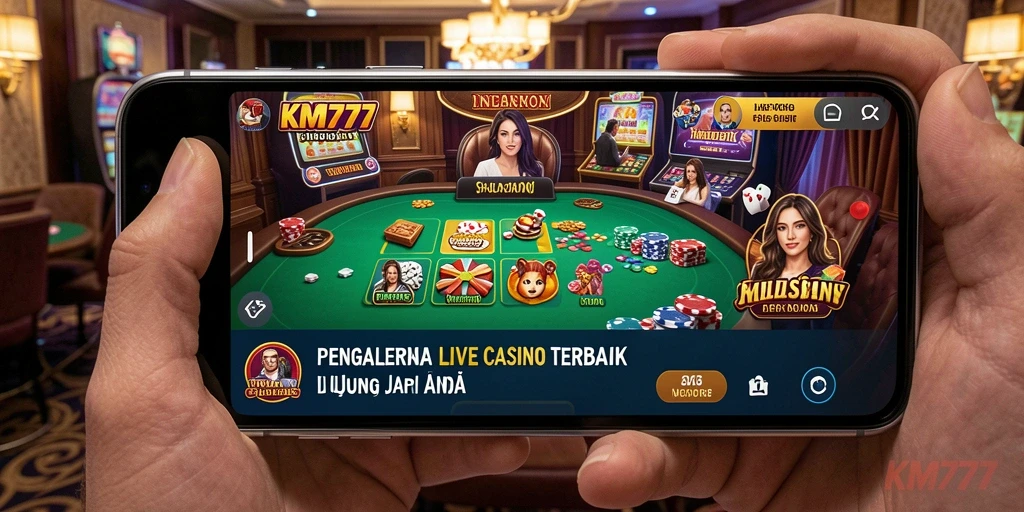 Tampilan gameplay Live Casino yang menegangkan dan interaktif di KM777.