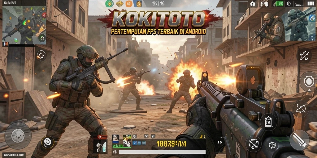 Screenshot gameplay KOKITOTO yang menegangkan dan menampilkan aksi FPS.