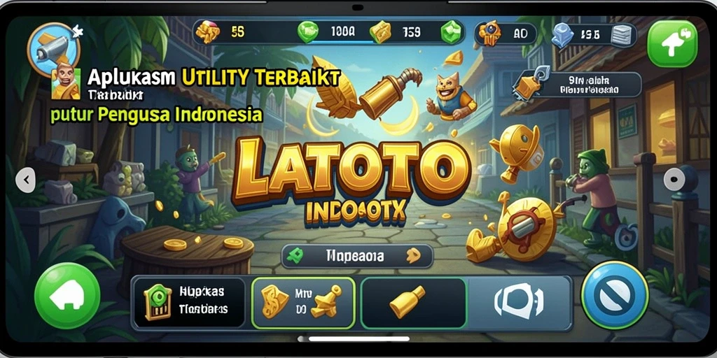 Tampilan utama LATOTO menunjukkan fitur-fitur Utility yang berguna dan mudah diakses.