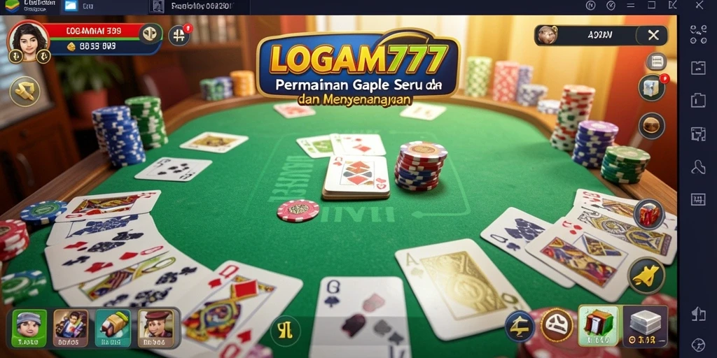 Screenshot LOGAM777 menampilkan gameplay seru permainan Gaple.