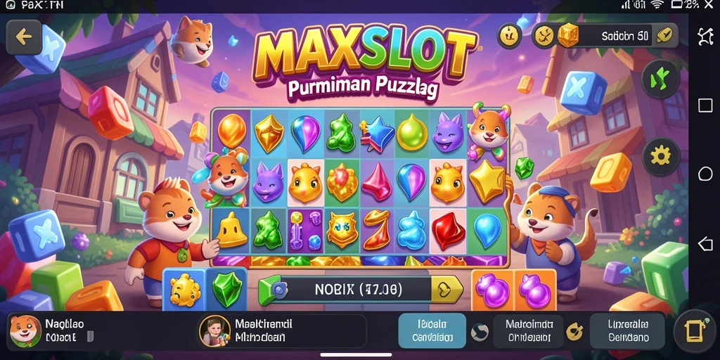 Screenshot gameplay MAXSLOT menampilkan tantangan puzzle yang menarik.