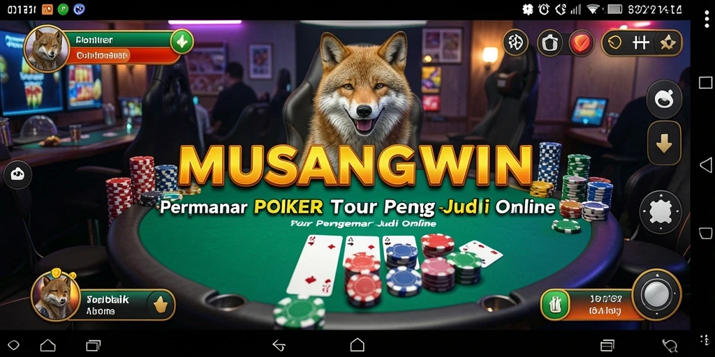 Screenshot gameplay MUSANGWIN yang menunjukkan aksi poker yang mendebarkan.