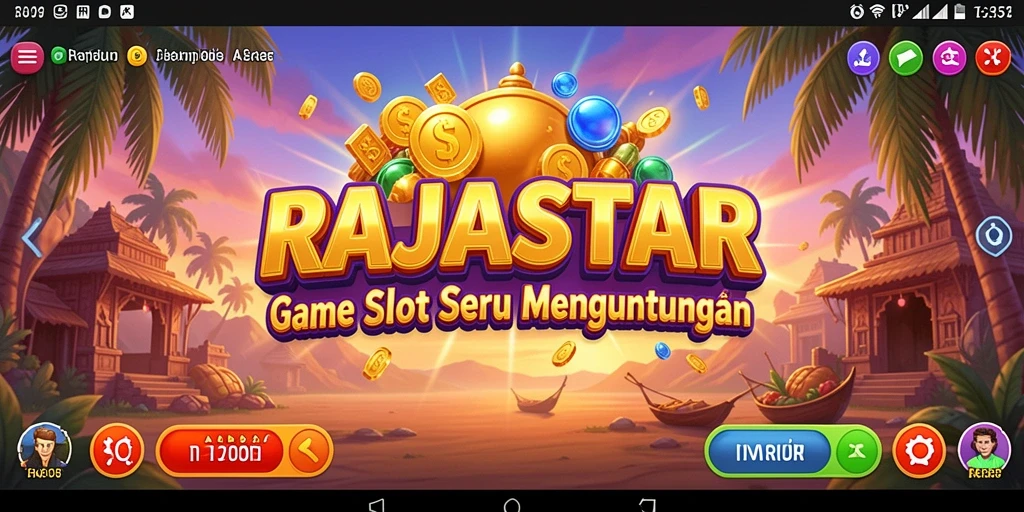 Tampilan gameplay seru di RAJASTAR dengan berbagai simbol dan fitur.