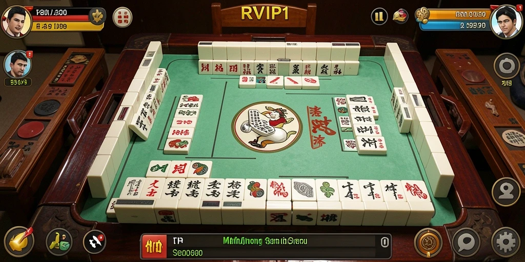 Tampilan utama gameplay Mahjong di RVIP1 yang menarik.