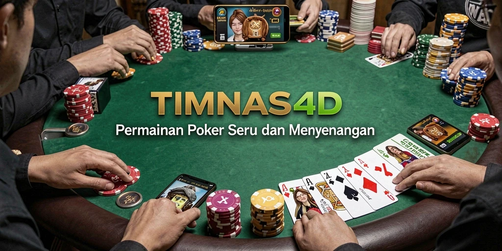 Tampilan gameplay Poker yang seru dan interaktif di TIMNAS4D.