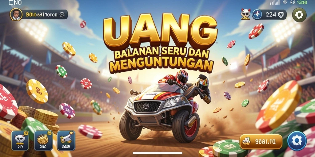 Screenshot UANG menampilkan aksi balapan yang mendebarkan dan mobil yang menakjubkan.
